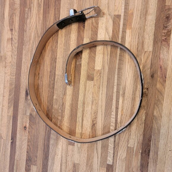 Mens Black Leather Golf Belt Golf Swing Buckle Club Medallions - Picture 6 of 12